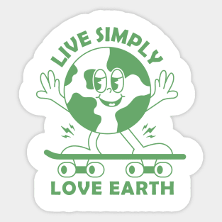 Live Simply Love earth Sticker